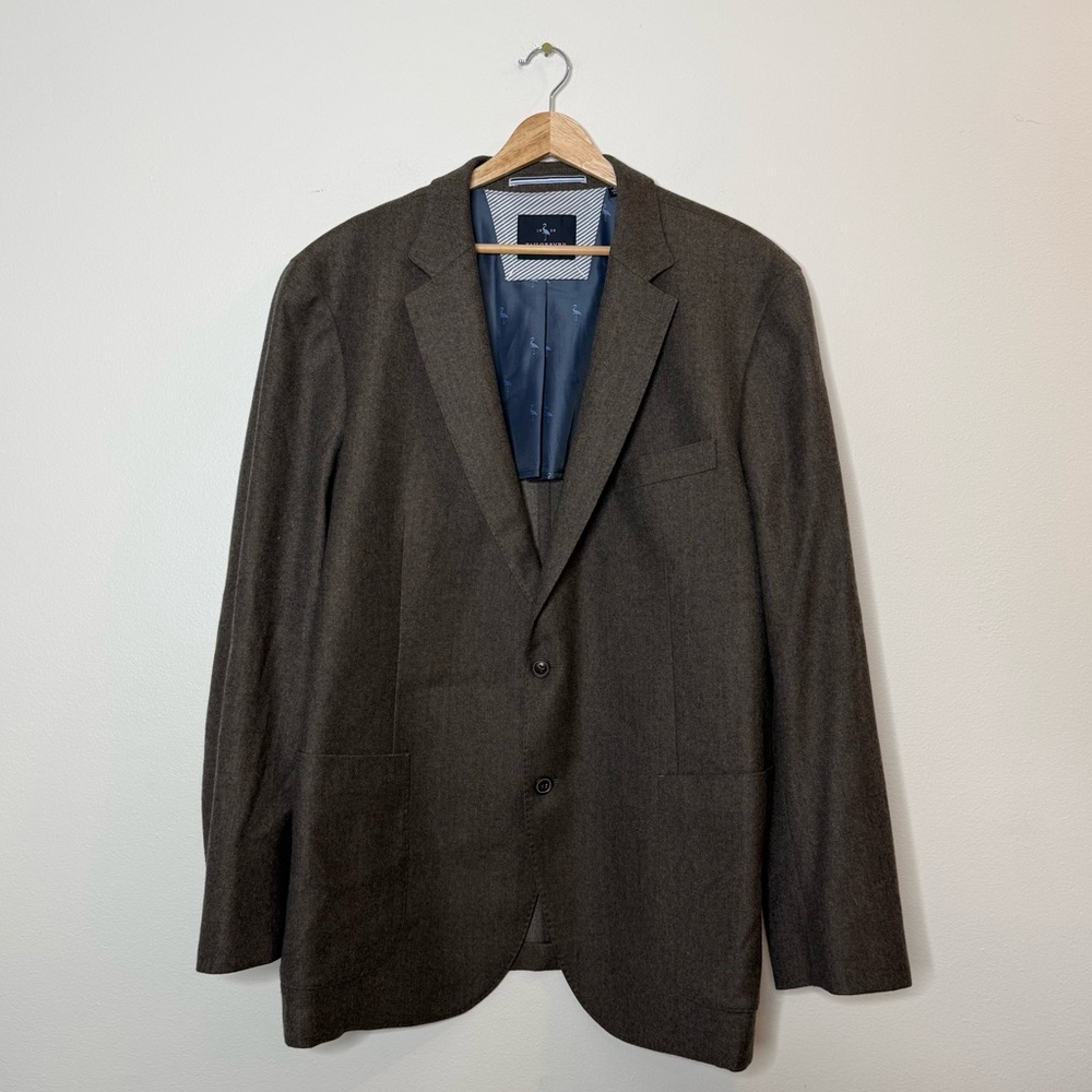 TailorByrd 100% Wool Brown Tan Suit Jacket size 48R